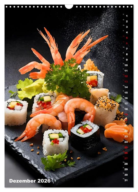 Produktbild: K&ouml;stliches Sushi (Wandkalender 2026 DIN A3 hoch), CALVENDO Monatskalender