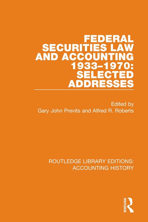 Produktbild: Federal Securities Law and Accounting 1933-1970: Selected Addresses