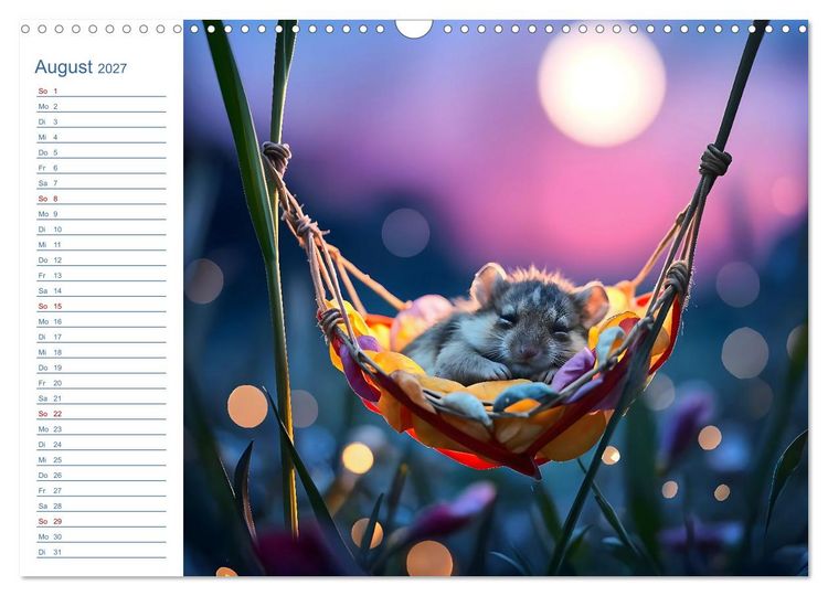Produktbild: Mondpf&ouml;tchen - Ein zauberhafter Hamster Gute-Nacht-Kalender (Wandkalender 2027 DIN A3 quer), CALVENDO Monatskalender