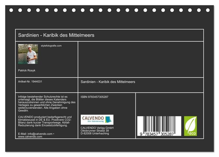 Produktbild: Sardinien - Karibik des Mittelmeers (Tischkalender 2026 DIN A5 quer), CALVENDO Monatskalender