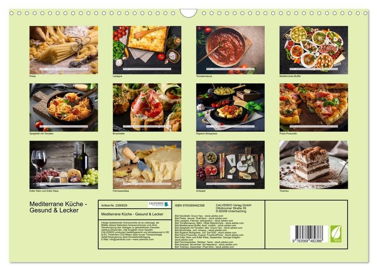 Produktbild: Mediterrane K&uuml;che - Gesund & Lecker (Wandkalender 2027 DIN A3 quer), CALVENDO Monatskalender