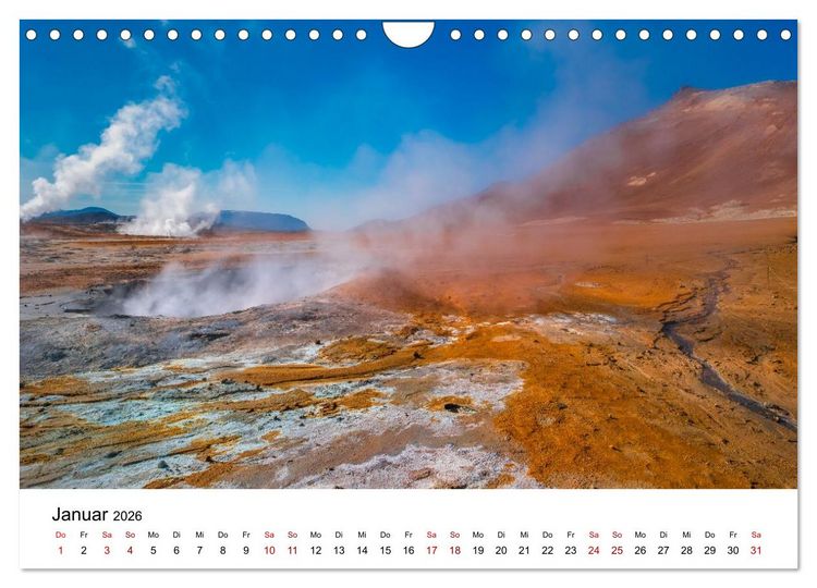 Produktbild: Island - Elemente der Natur (Wandkalender 2026 DIN A4 quer), CALVENDO Monatskalender