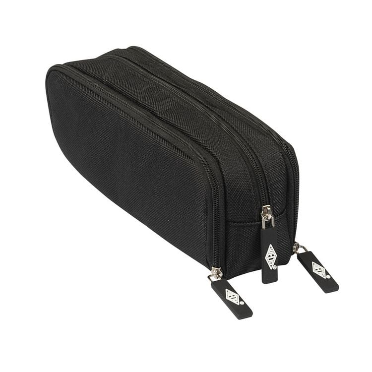 Produktbild: Schlamper M&auml;ppchen Business schwarz 23x7,5x8cm 3 Rei&szlig;verschlussf&auml;cher