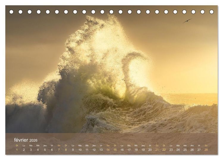 Produktbild: Dans des vagues - Le ballet &eacute;ternel de la mer (Calendrier de bureau 2026 DIN A5 vertical), CALVENDO calendrier mensuel
