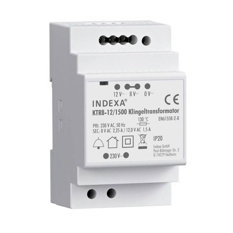 Produktbild: PENTATECH 32126 Klingeltransformator 8 V/AC, 12 V/AC