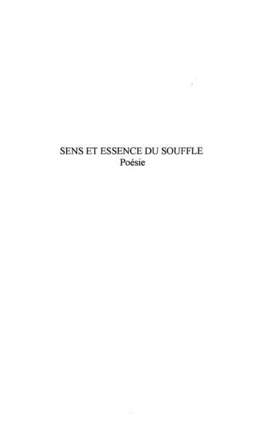 Produktbild: Sens et essence du souffle