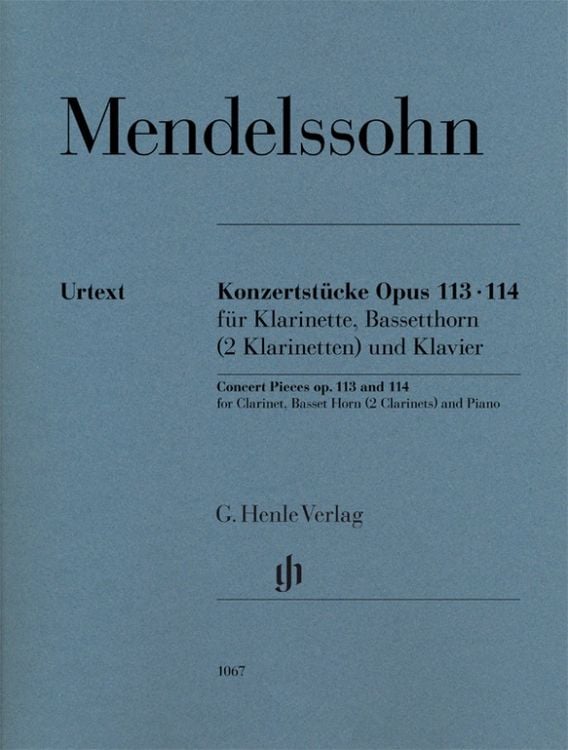 Produktbild: Felix Mendelssohn Bartholdy - Konzertstücke op. 113 und 114 für Klarinette, Bassetthorn (2 Klarinetten) und Klavier