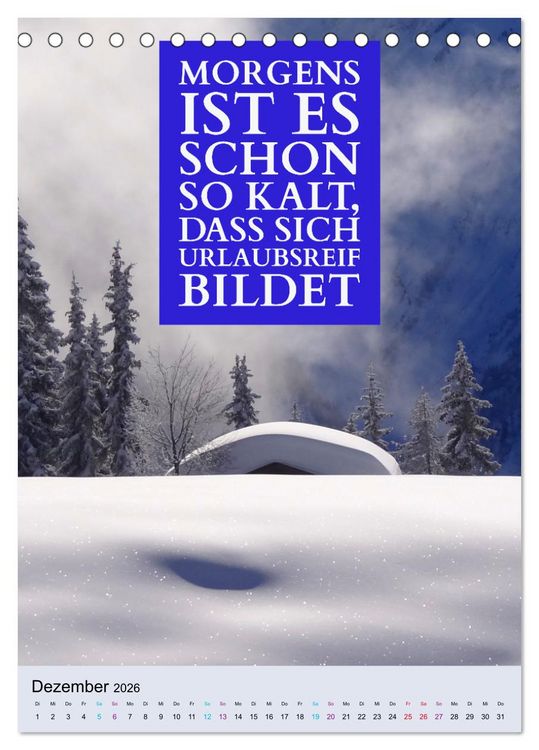 Produktbild: Die vier Jahreszeiten begleitet mit Spr&uuml;chen (Tischkalender 2026 DIN A5 hoch), CALVENDO Monatskalender