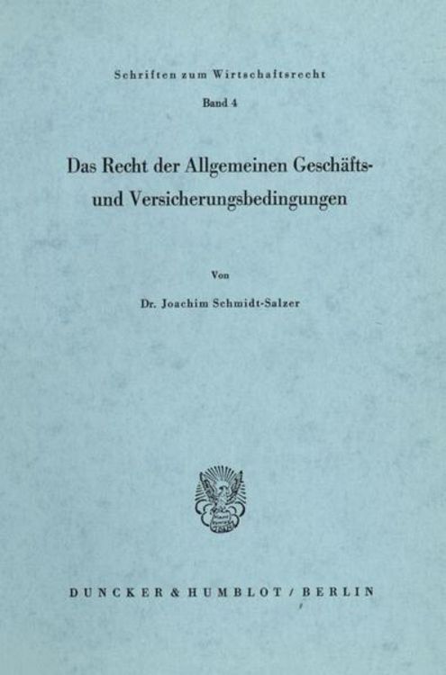 Produktbild: Das Recht der Allgemeinen Gesch&auml;fts- und Versicherungsbedingungen.