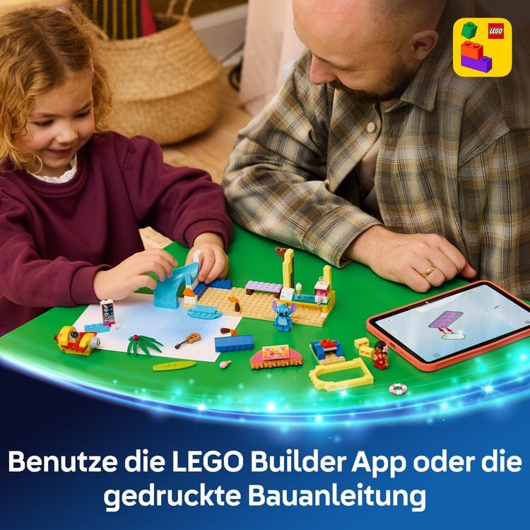 Produktbild: LEGO ǀ Disney 43280 Spa&szlig; am Strand mit Lilo und Stitch, Bauset f&uuml;r junge Filmfans ab 4 Jahren