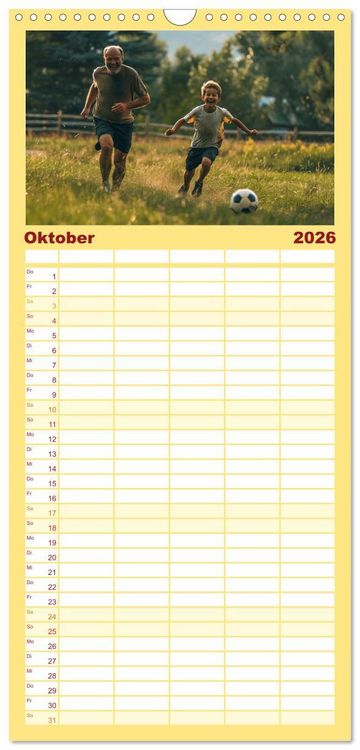 Produktbild: Familienplaner 2026 - Fu&szlig;ball im Blut mit 5 Spalten (Wandkalender, 21 x 45 cm) CALVENDO