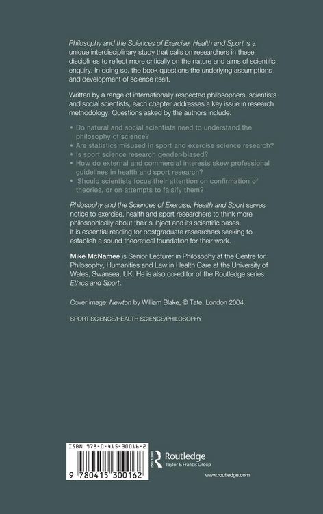 Produktbild: Philosophy and the Sciences of Exercise, Health and Sport