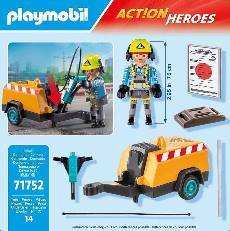 Produktbild: PLAYMOBIL 71752 Bauarbeiter mit Mei&szlig;el