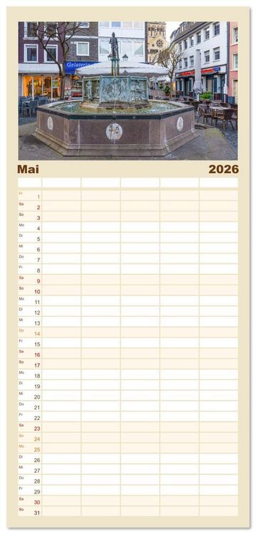 Produktbild: Familienplaner 2026 - Neuss Impressionen mit 5 Spalten (Wandkalender, 21 x 45 cm) CALVENDO