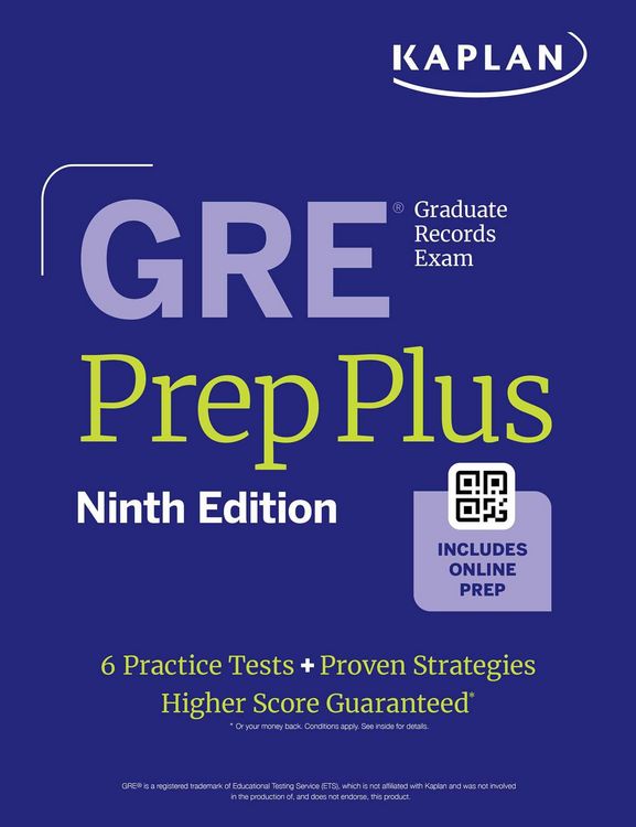 Produktbild: GRE Prep Plus, Ninth Edition (2026): Includes 6 Practice Tests, 1500+ Practice Questions + Online Access to a 500+ Question Bank, Video Tutorials, and Live Class Sessions