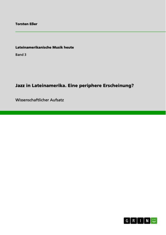 Produktbild: Jazz in Lateinamerika. Eine periphere Erscheinung?