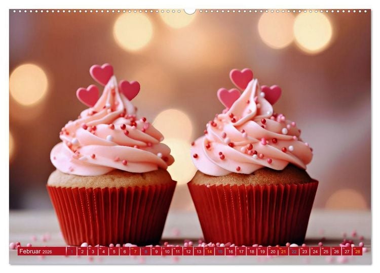 Produktbild: Cupcakes - die s&uuml;&szlig;e Verf&uuml;hrung (hochwertiger Premium Wandkalender 2026 DIN A2 quer), Kunstdruck in Hochglanz