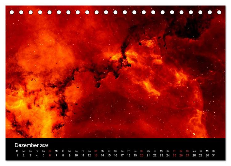 Produktbild: Der Weltraum. Spektakul&auml;re Gasnebel und Galaxien (Tischkalender 2026 DIN A5 quer), CALVENDO Monatskalender