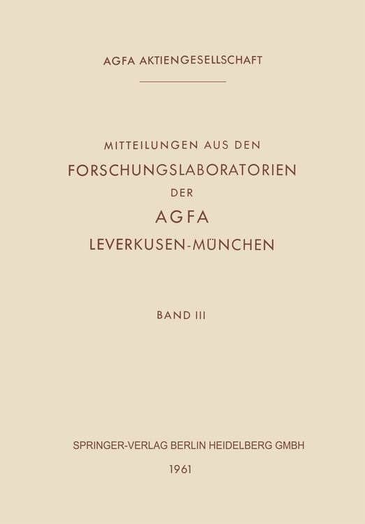 Produktbild: Mitteilungen aus den Forschungslaboratorien der Agfa Leverkusen-M&uuml;nchen
