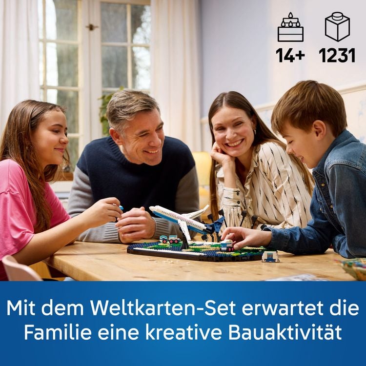 Produktbild: LEGO Reiseerinnerungen, Spielzeugweltkarte, Geschenk f&uuml;r Familien 41838