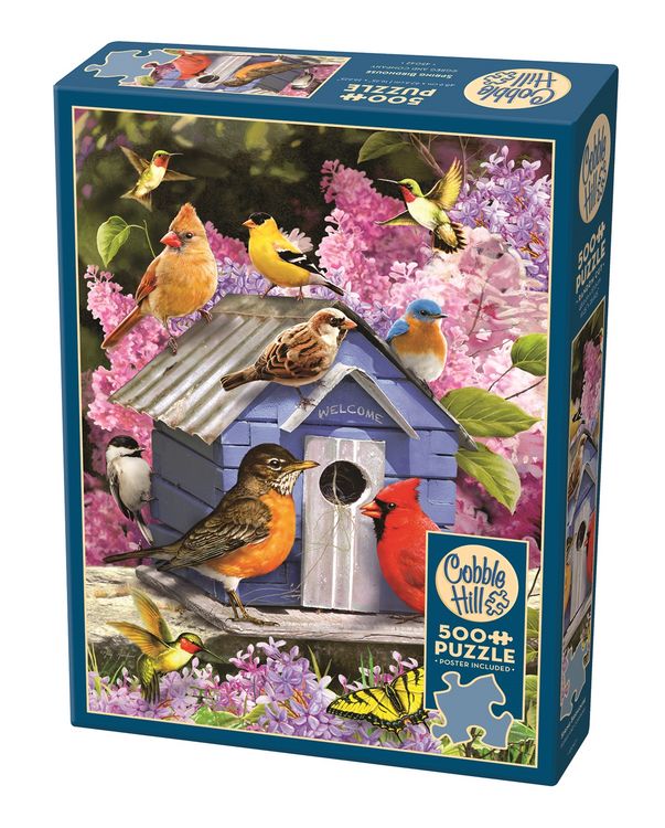 Produktbild: COBBLE HILL PUZZLES - Fr&uuml;hlingsvogelh&auml;uschen 500 Teile