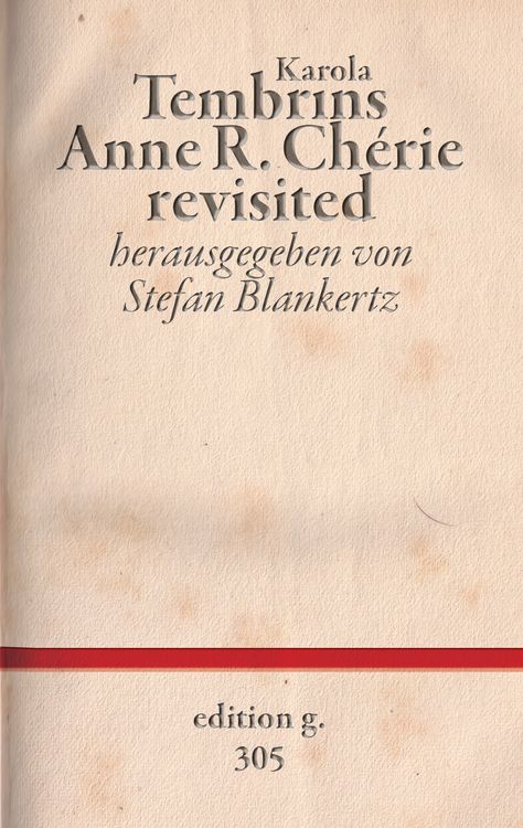 Produktbild: Anne R. Ch&eacute;rie revisited