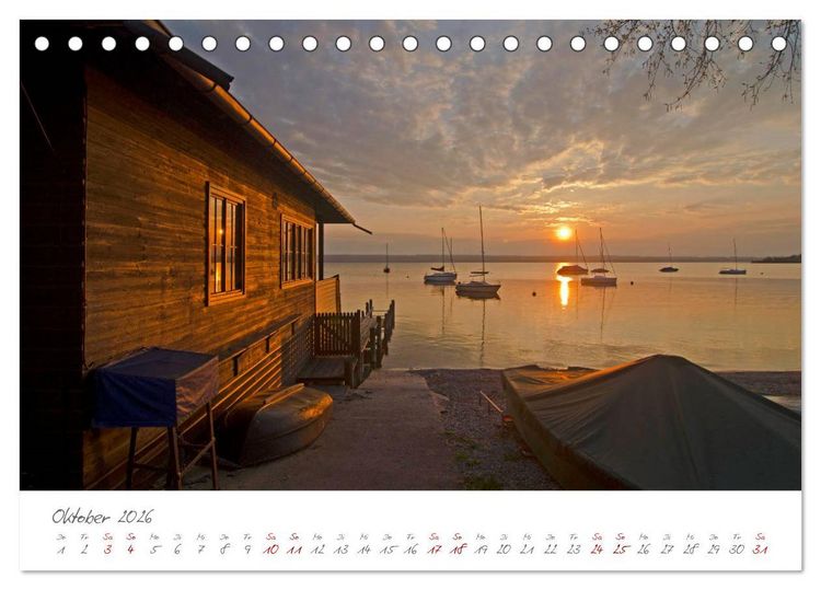 Produktbild: Das F&uuml;nf-Seen-Land Oberbayern (Tischkalender 2026 DIN A5 quer), CALVENDO Monatskalender