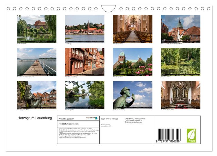 Produktbild: Herzogtum Lauenburg (Wandkalender 2026 DIN A4 quer), CALVENDO Monatskalender