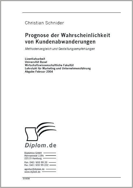 Produktbild: Prognose der Wahrscheinlichkeit von Kundenabwanderungen