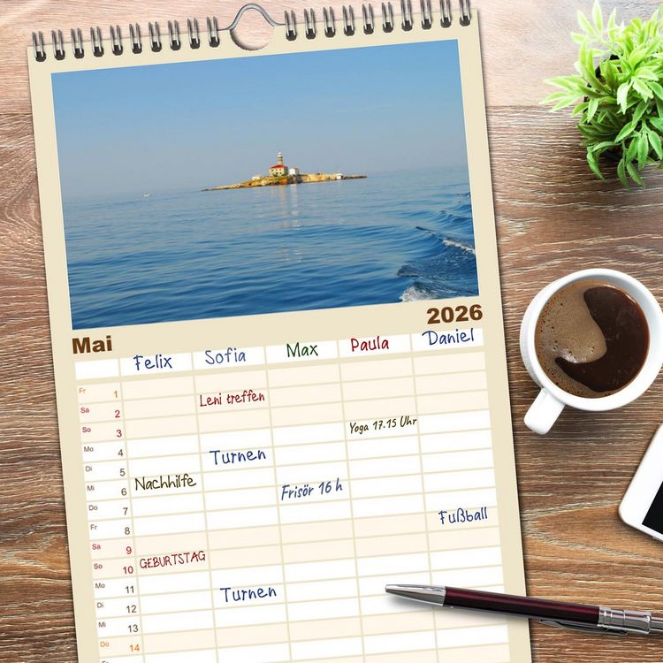 Produktbild: Familienplaner 2026 - Erlebe mit mir Lebenszeit mit 5 Spalten (Wandkalender, 21 x 45 cm) CALVENDO