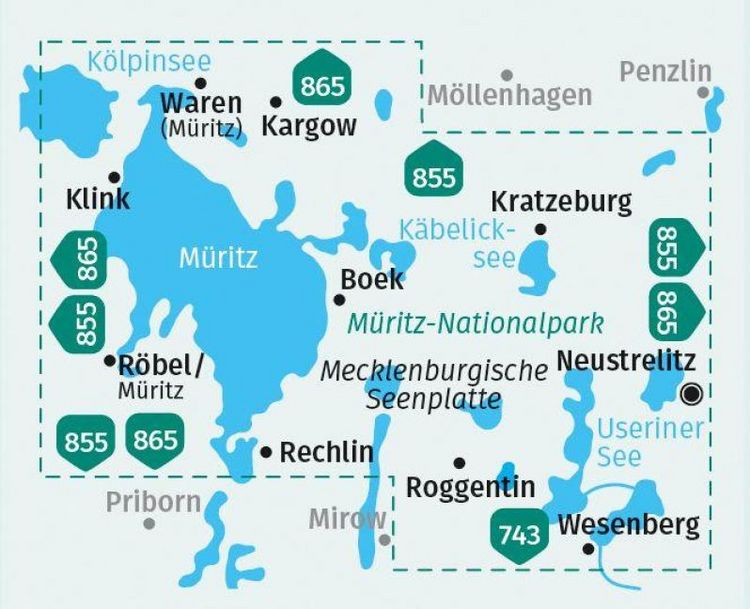 Produktbild: KOMPASS Wanderkarte 853 M&uuml;ritz-Nationalpark 1:25.000