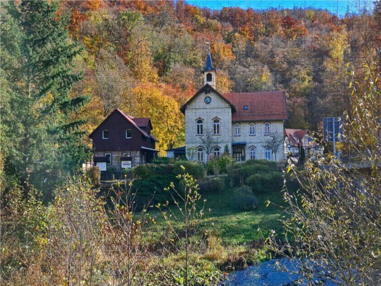 Produktbild: CALVENDO Puzzle Kirche von Treseburg | 1000 Teile Lege-Gr&ouml;&szlig;e 64x48cm Foto-Puzzle f&uuml;r gl&uuml;ckliche Stunden