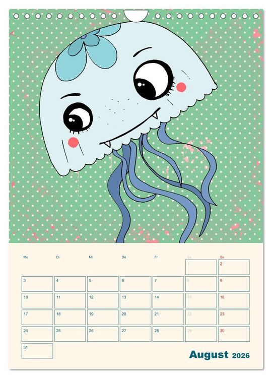 Produktbild: Kindliche Motive von Little Miss Arty - Illustrationen! (Wandkalender 2026 DIN A4 hoch), CALVENDO Monatskalender