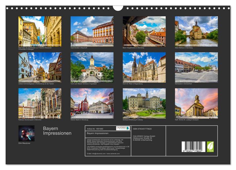 Produktbild: Bayern Impressionen (Wandkalender 2026 DIN A3 quer), CALVENDO Monatskalender