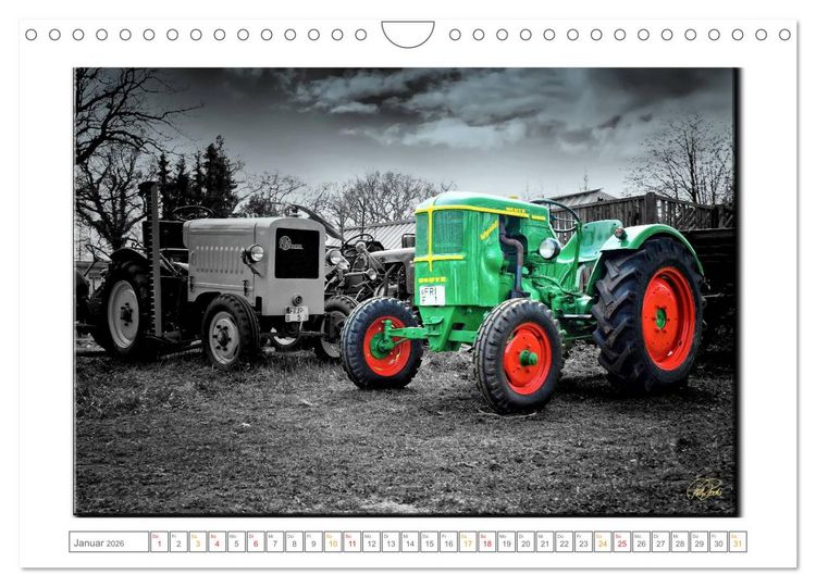 Produktbild: Oldtimer - nostalgische Traktoren und Lastwagen (Wandkalender 2026 DIN A4 quer), CALVENDO Monatskalender