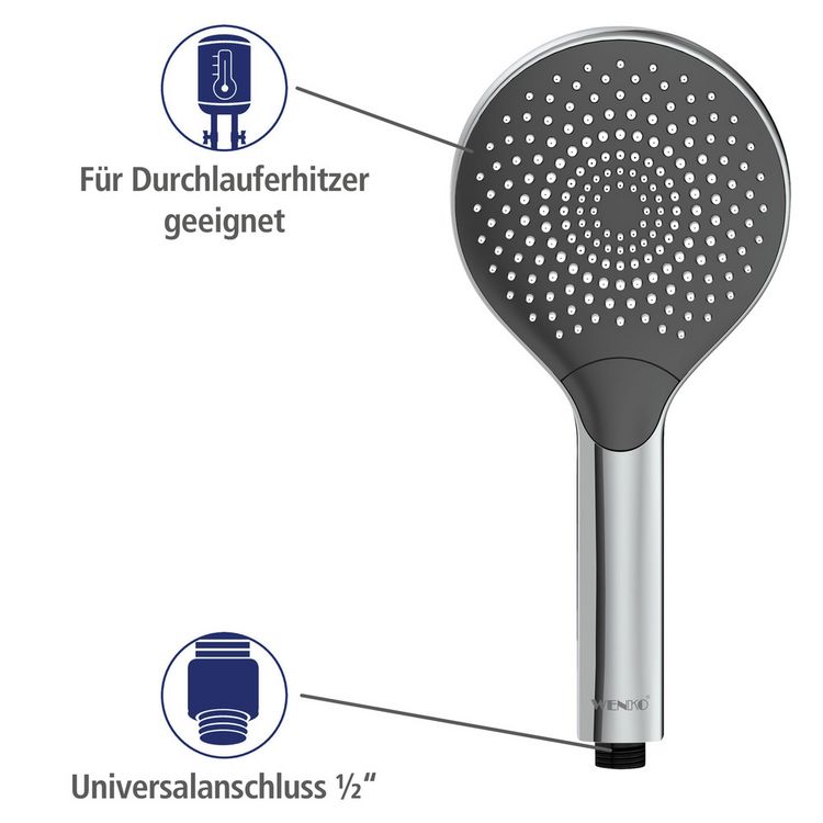 Produktbild: Duschkopf Watersaving Chrom, &Oslash; 12 cm