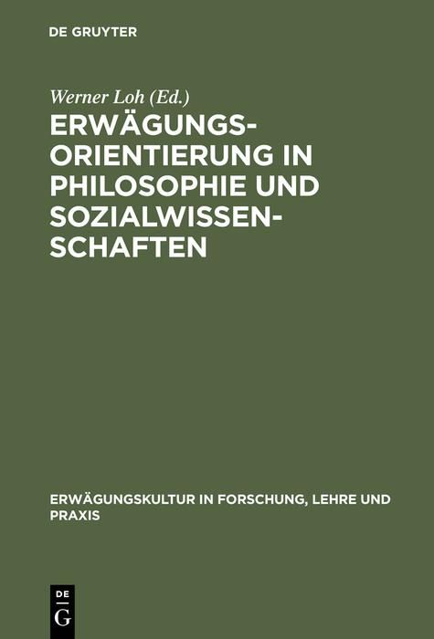 Produktbild: Erw&auml;gungsorientierung in Philosophie und Sozialwissenschaften