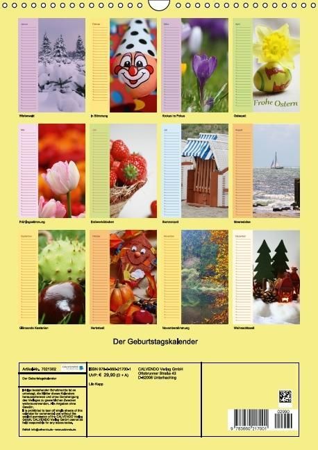 Produktbild: Der Geburtstagskalender (Wandkalender immerw&auml;hrend DIN A3 hoch)