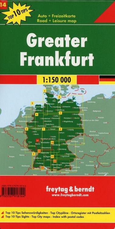 Produktbild: Freytag & berndt Stra&szlig;enkarte Rund um Frankfurt 1:150.000