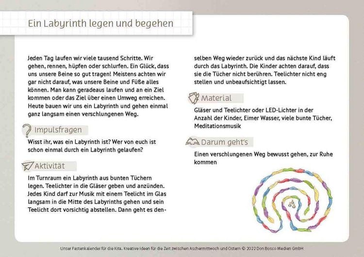 Produktbild: Unser Fastenkalender f&uuml;r die Kita