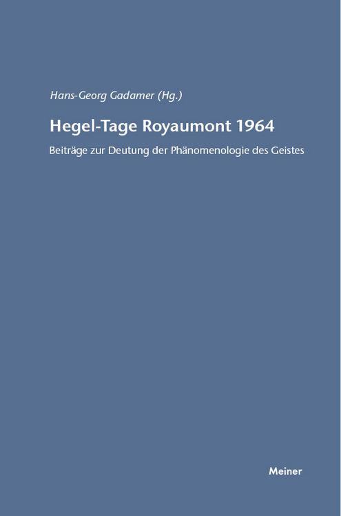 Produktbild: Hegel-Tage Royaumont 1964