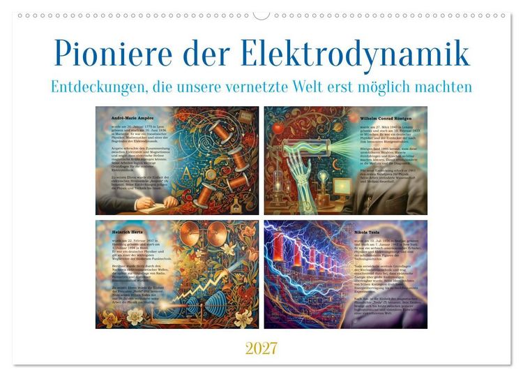 Produktbild: Pioniere der Elektrodynamik (Wandkalender 2027 DIN A2 quer), CALVENDO Monatskalender