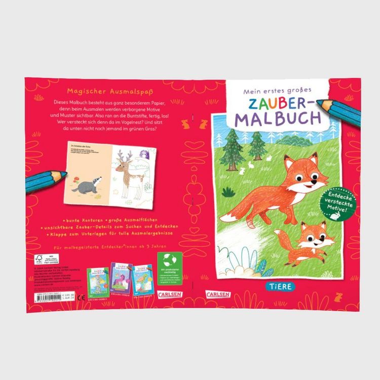 Produktbild: Ausmalbilder f&uuml;r Kita-Kinder: Mein erstes gro&szlig;es Zauber-Malbuch: Tiere