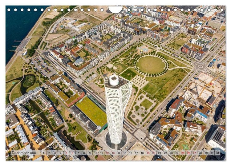 Produktbild: Malm&ouml; von oben (Wandkalender 2026 DIN A4 quer), CALVENDO Monatskalender