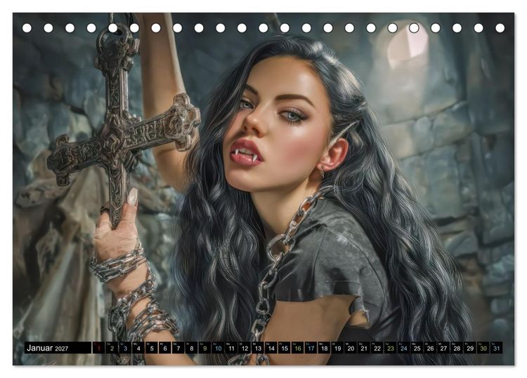 Produktbild: Vampire - Blutdurstige Nachtgestalten (Tischkalender 2027 DIN A5 quer), CALVENDO Monatskalender