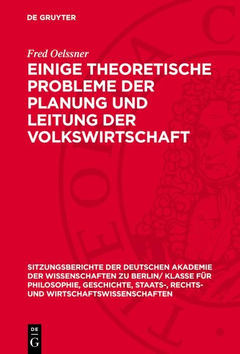 Produktbild: Einige theoretische Probleme der Planung und Leitung der Volkswirtschaft