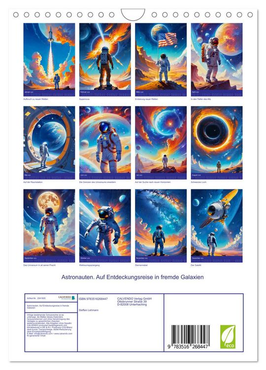 Produktbild: Astronauten. Auf Entdeckungsreise in fremde Galaxien (Wandkalender 2026 DIN A4 hoch), CALVENDO Monatskalender