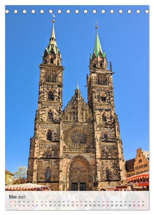 Produktbild: N&uuml;rnberg in Hochformat (Tischkalender 2027 DIN A5 hoch), CALVENDO Monatskalender