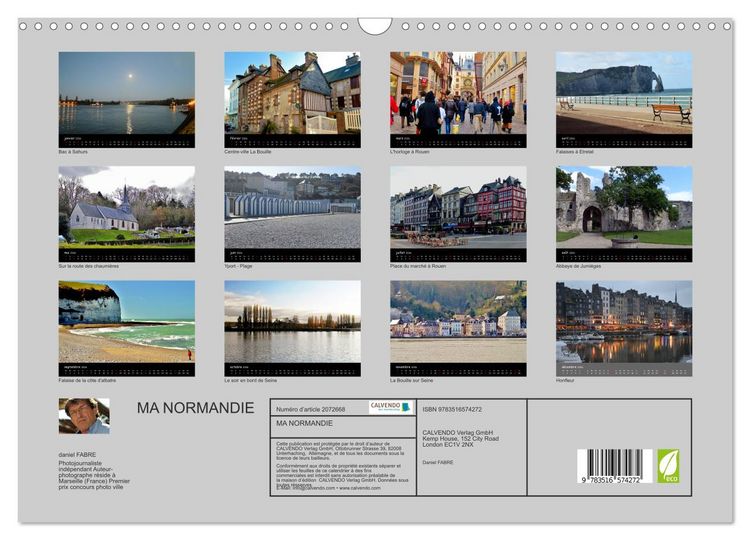 Produktbild: MA NORMANDIE (Calendrier mural 2026 DIN A3 vertical), CALVENDO calendrier mensuel