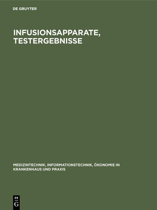 Produktbild: Infusionsapparate, Testergebnisse